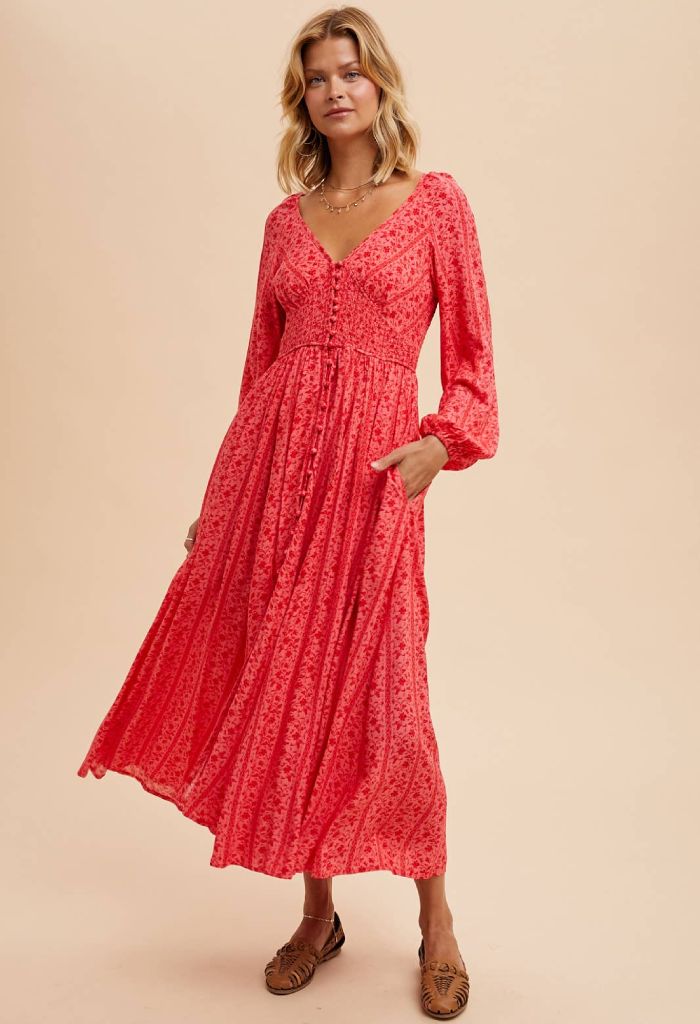 KK Bloom Strawberry Field Maxi Dress