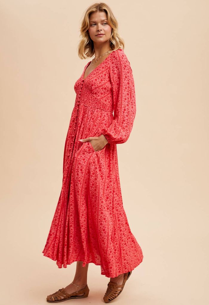 KK Bloom Strawberry Field Maxi Dress