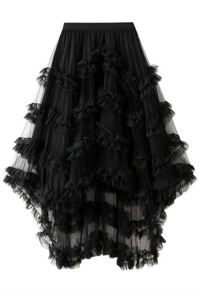 KK Bloom Cupcake Midi Skirt-Black