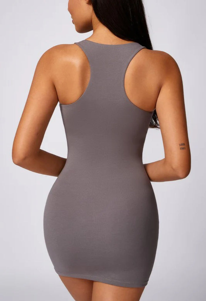 Bubblegum Mini Dress-Grey