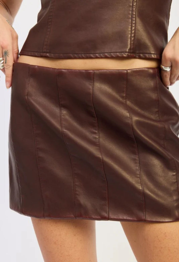 KK Bloom Stella Mini Skirt-Wine