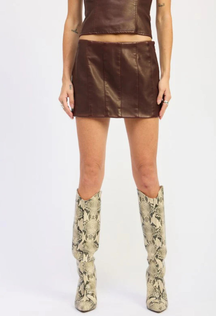 KK Bloom Stella Mini Skirt-Wine