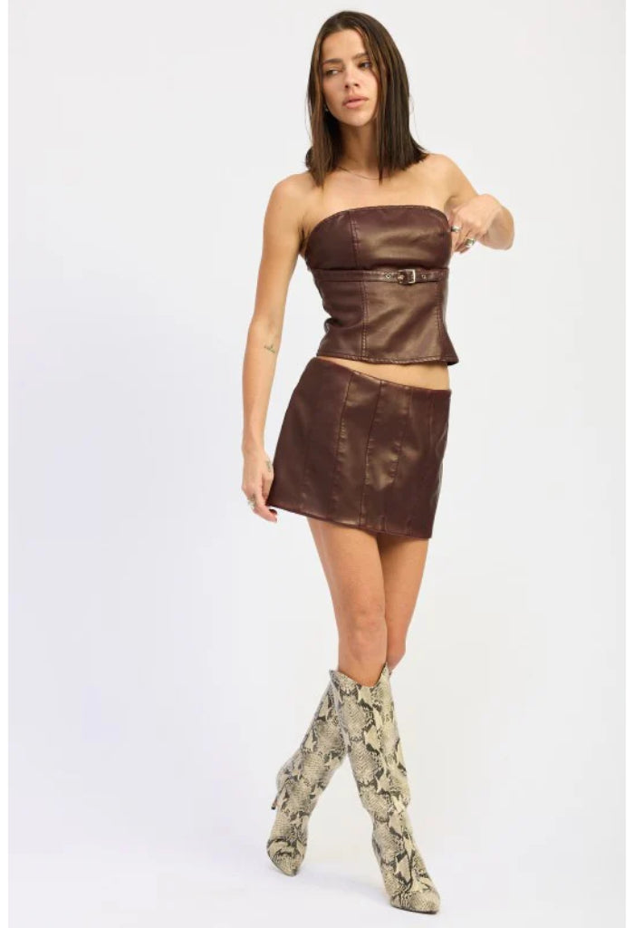 KK Bloom Stella Mini Skirt-Wine