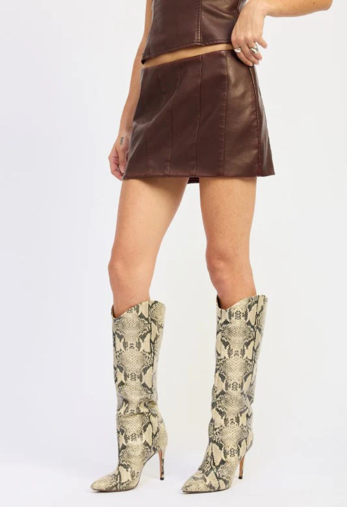 KK Bloom Stella Mini Skirt-Wine