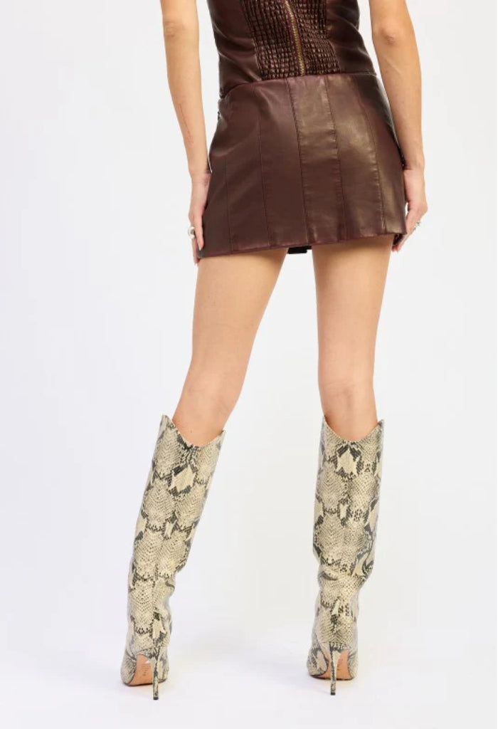 KK Bloom Stella Mini Skirt-Wine