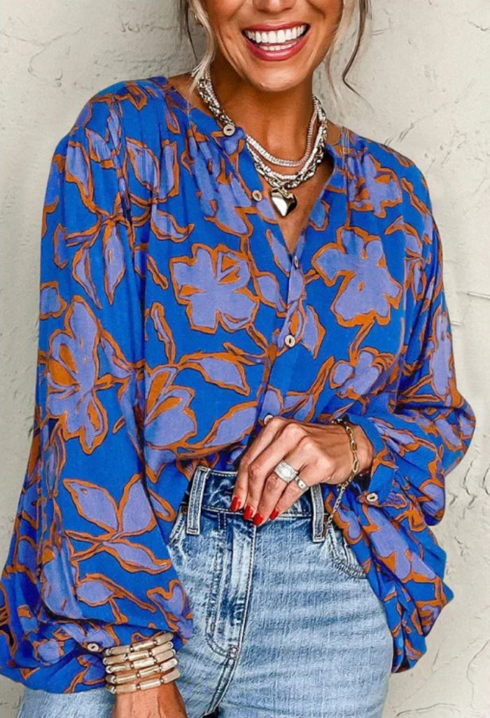 KK Bloom Lola Blouse-Blue