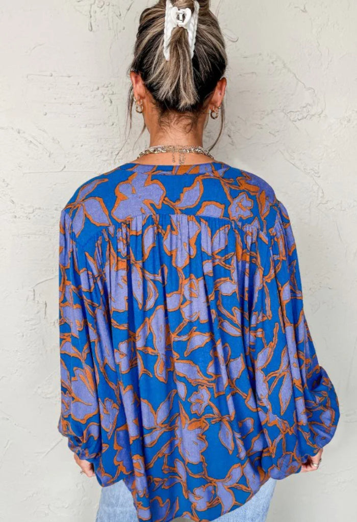 KK Bloom Lola Blouse-Blue