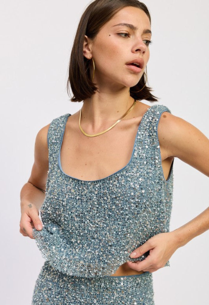 KK Bloom Golden Hour Tank Top-Blue