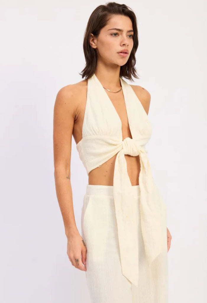 KK Bloom Mediterranean Halter Top-Off White