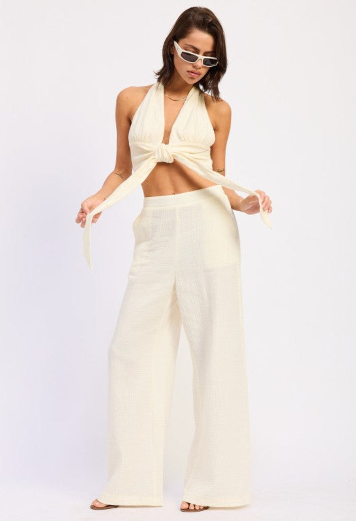 KK Bloom Mediterranean Halter Top-Off White