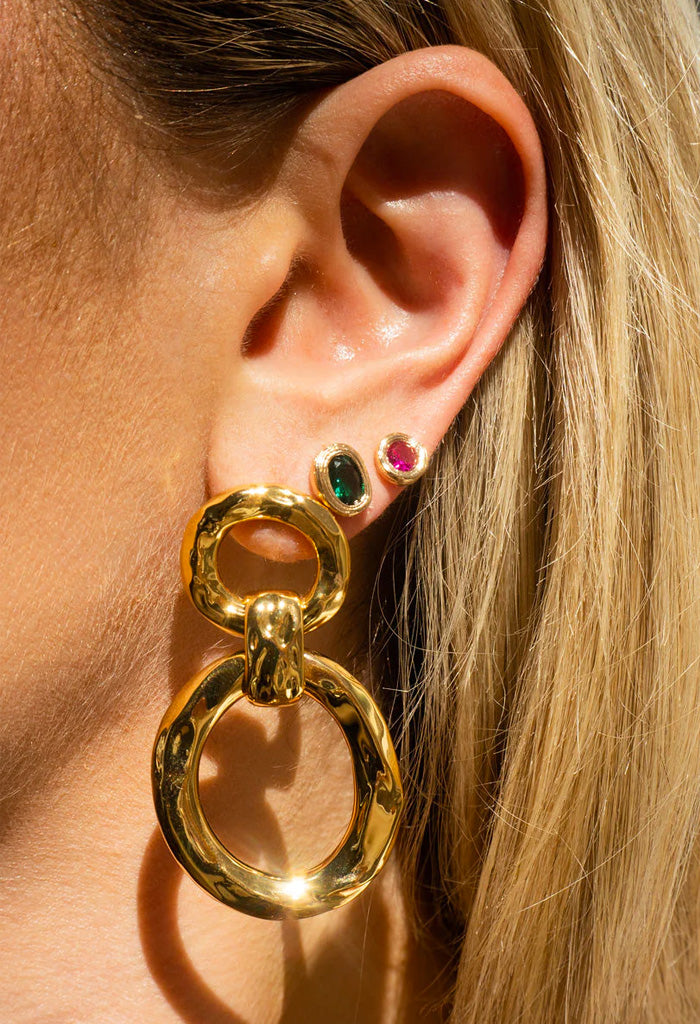 Luv AJ Hammered Loop Hoops