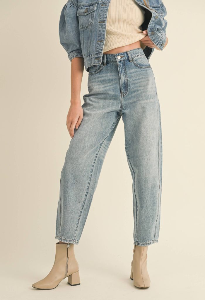 KK Bloom Barrel Denim Pants