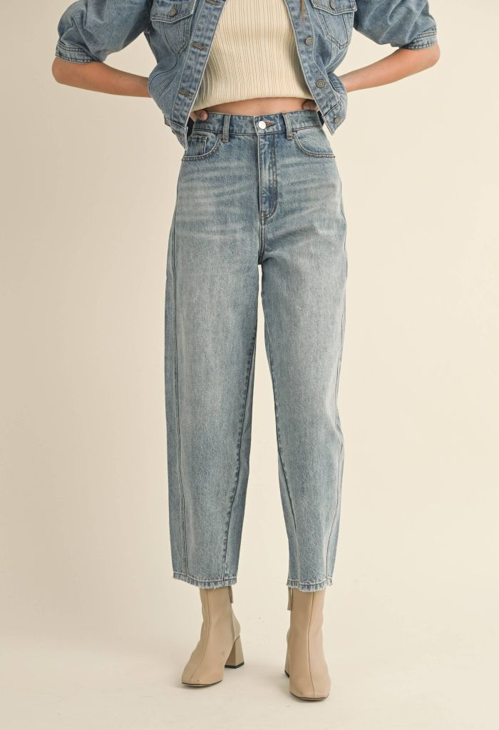 KK Bloom Barrel Denim Pants