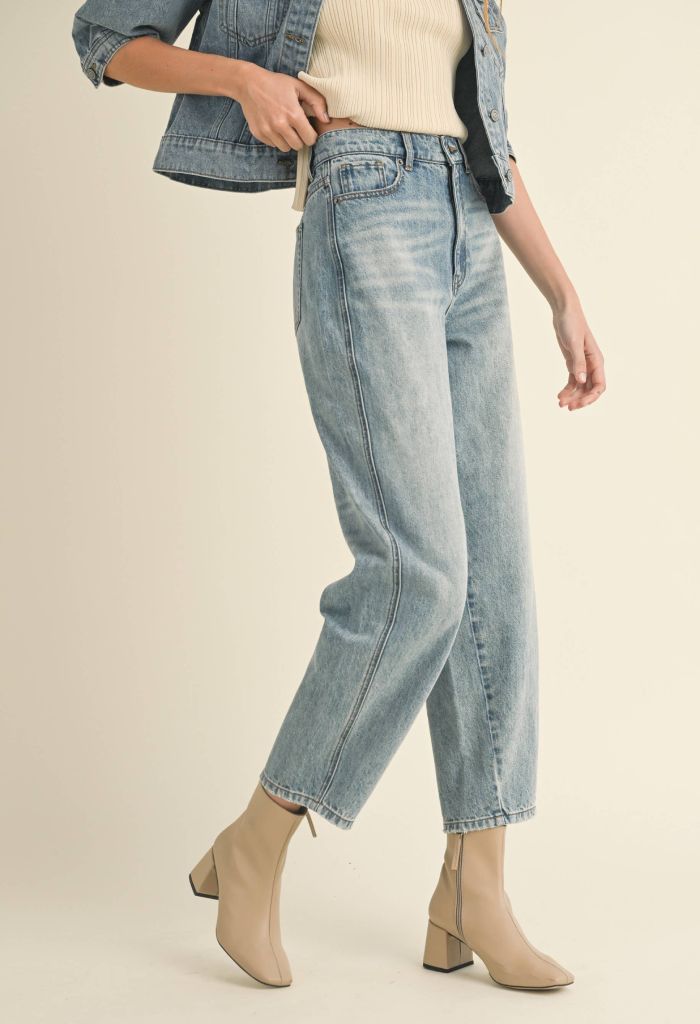 KK Bloom Barrel Denim Pants