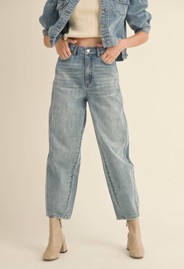 KK Bloom Barrel Denim Pants