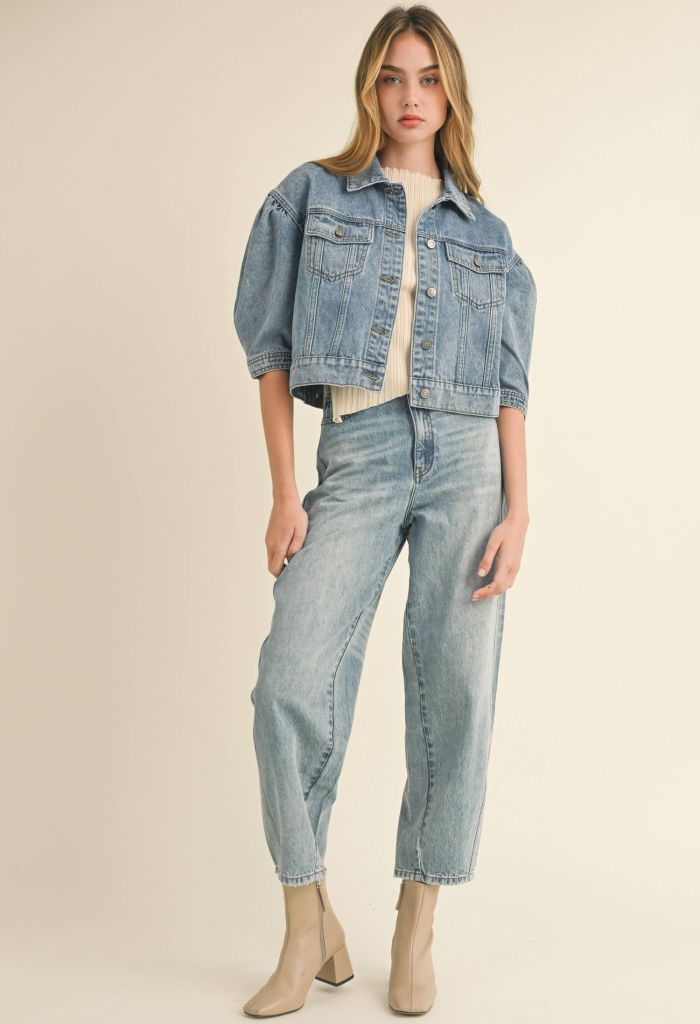 KK Bloom Barrel Denim Pants