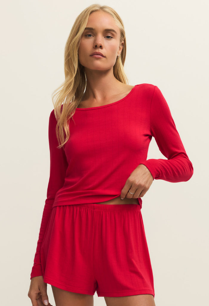 Z Supply Felt Cute LS Rib Top