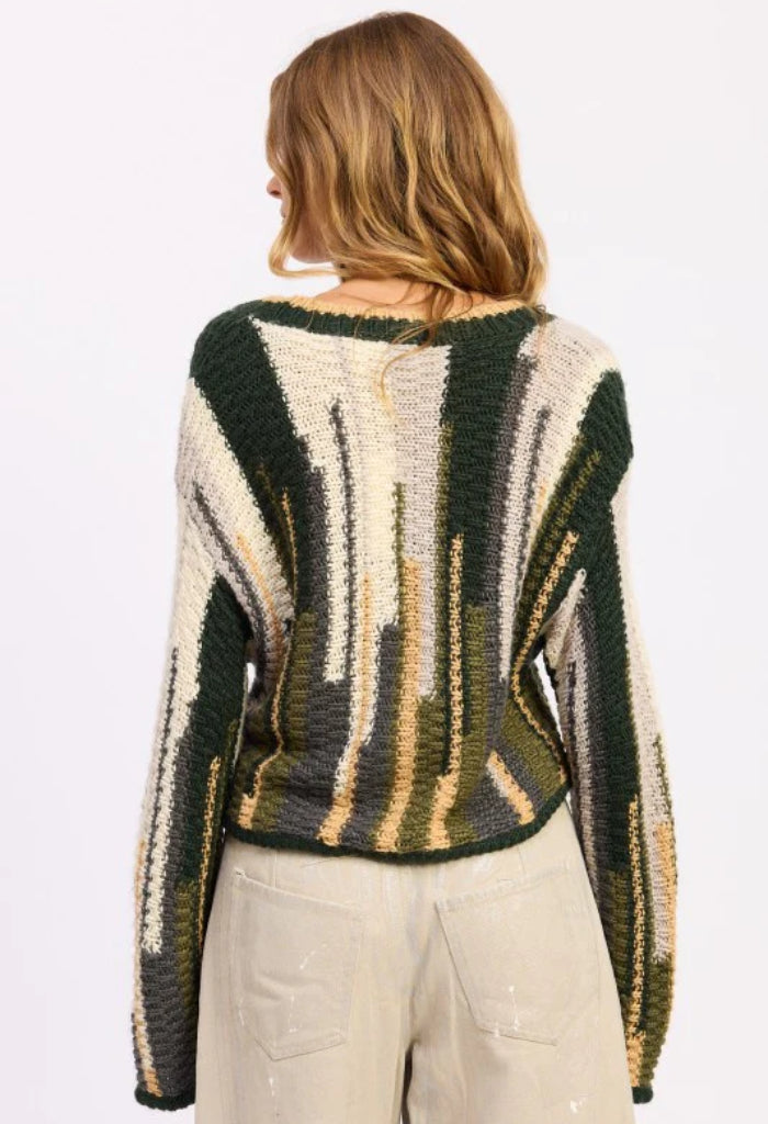 KK Bloom Wine Time Cardigan-Olive