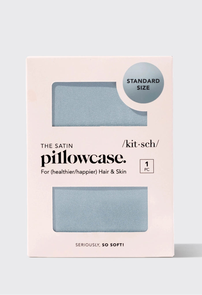 Kitsch Standard Satin Pillowcase-Blue