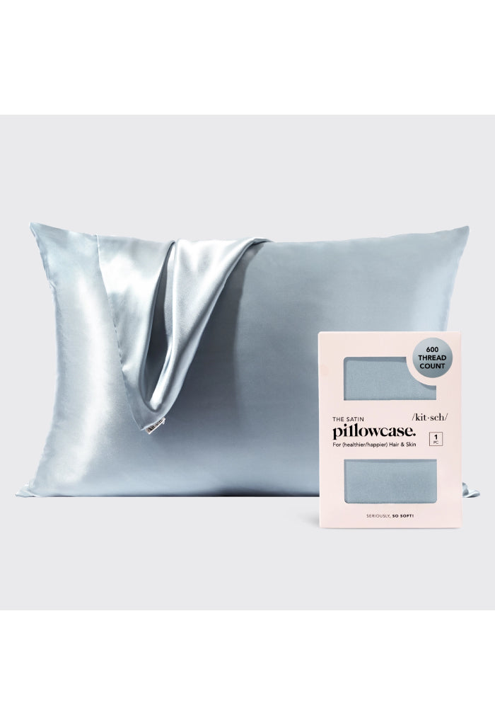 Kitsch Standard Satin Pillowcase-Blue