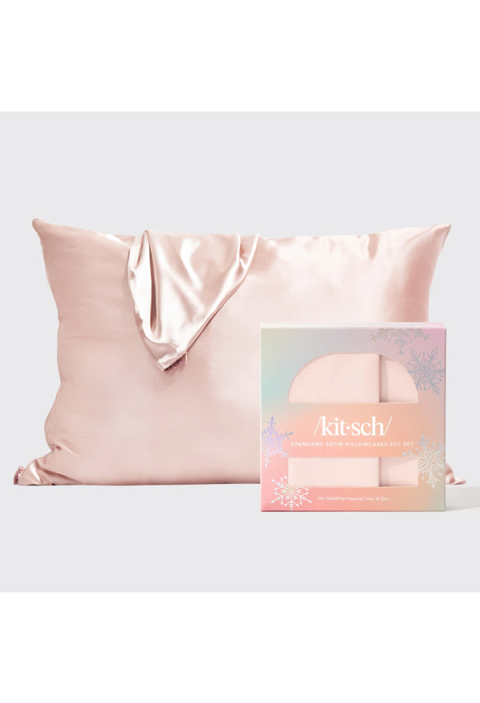 Kitsch Standard Satin Pillowcase Set-Blush
