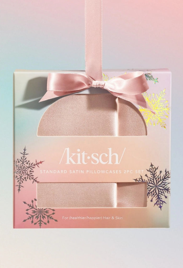 Kitsch Standard Satin Pillowcase Set-Blush