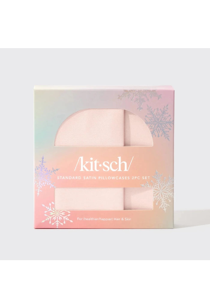 Kitsch Standard Satin Pillowcase Set-Blush