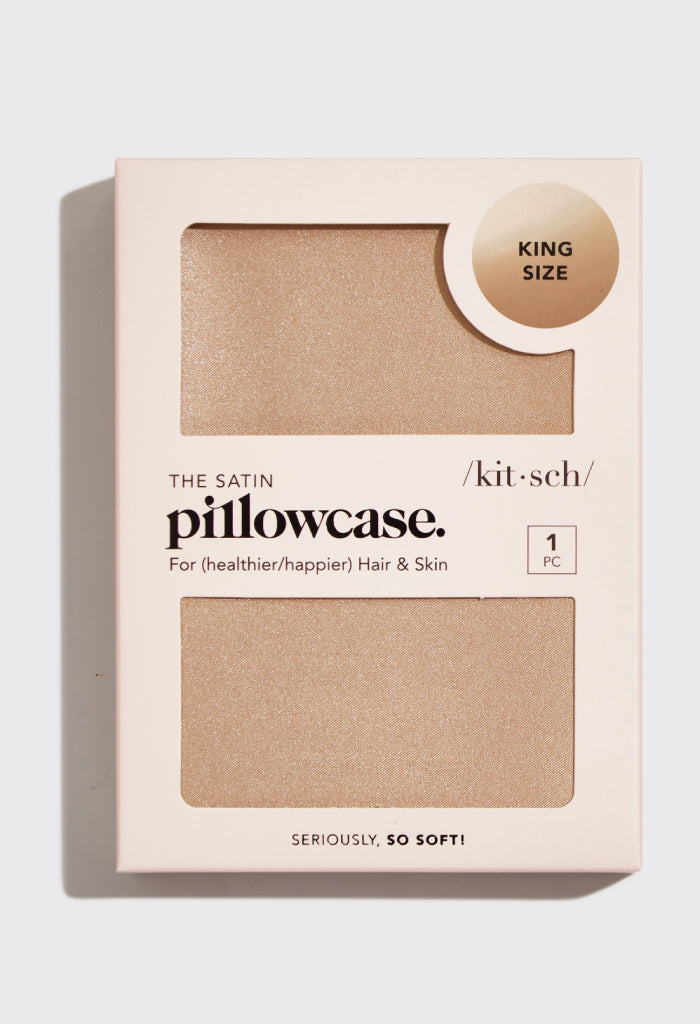 Kitsch Satin Pillowcase King-Champagne