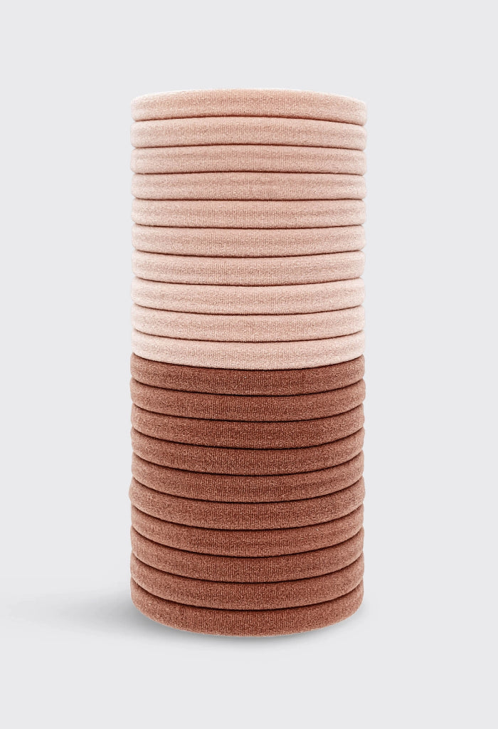 Kitsch Nylon Elastic Hair Ties 20pc-Blush