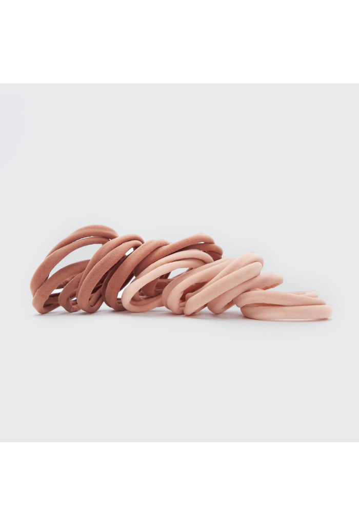Kitsch Nylon Elastic Hair Ties 20pc-Blush