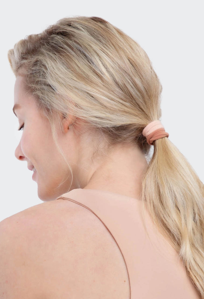 Kitsch Nylon Elastic Hair Ties 20pc-Blush