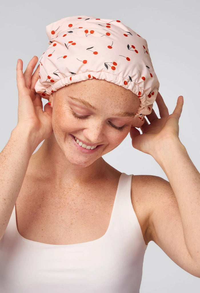 Kitsch Cherry Print Shower Cap