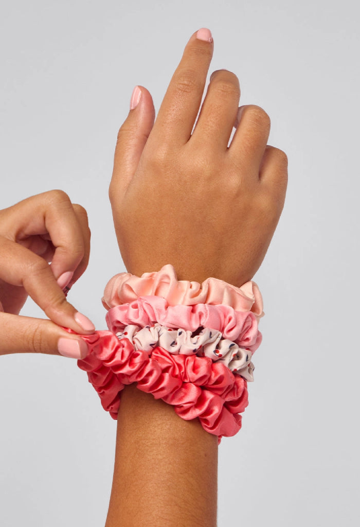 Kitsch Cherry Blossom Satin Scrunches