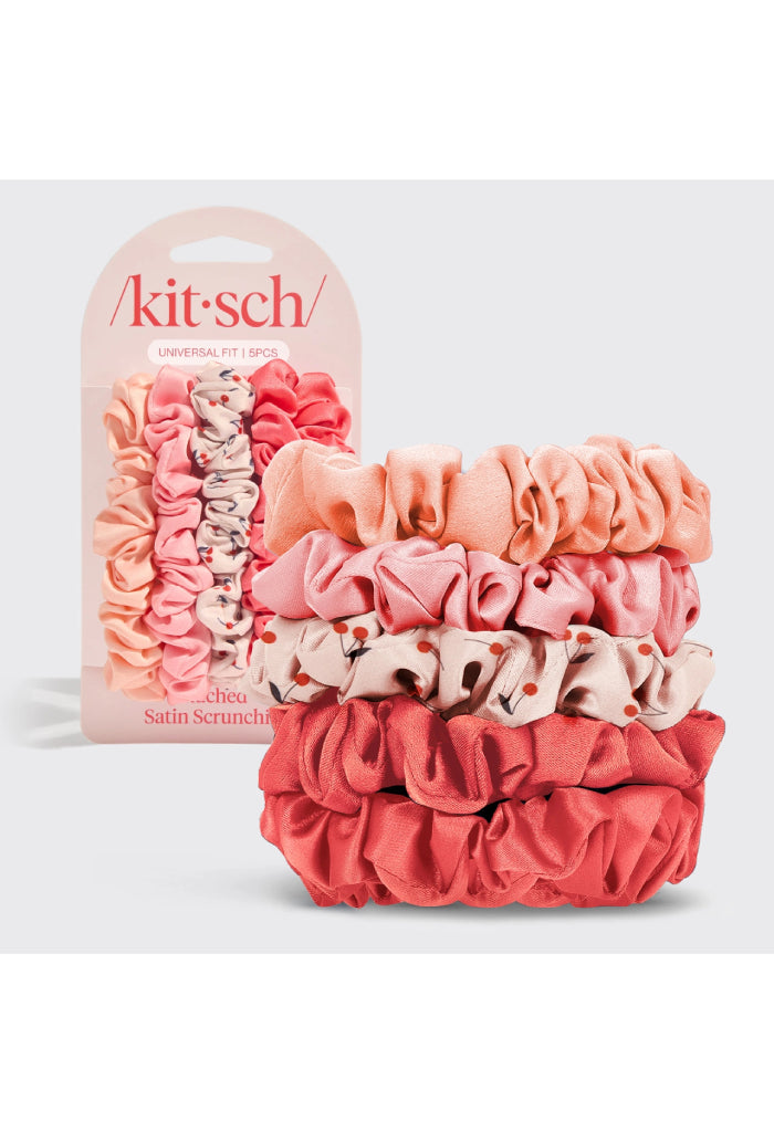 Kitsch Cherry Blossom Satin Scrunches