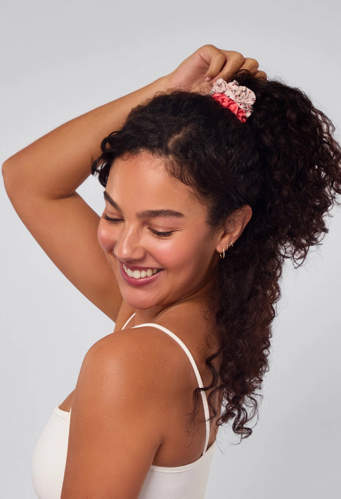 Kitsch Cherry Blossom Satin Scrunches