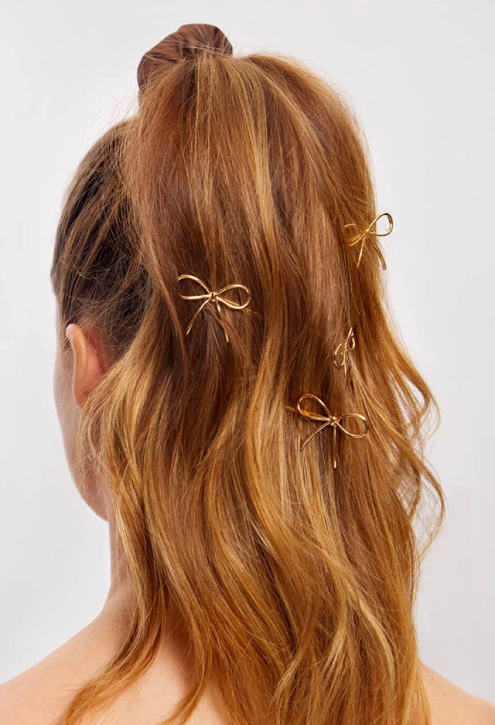 Kitsch Metal Enamel Cloud & Bow Bobby Pins