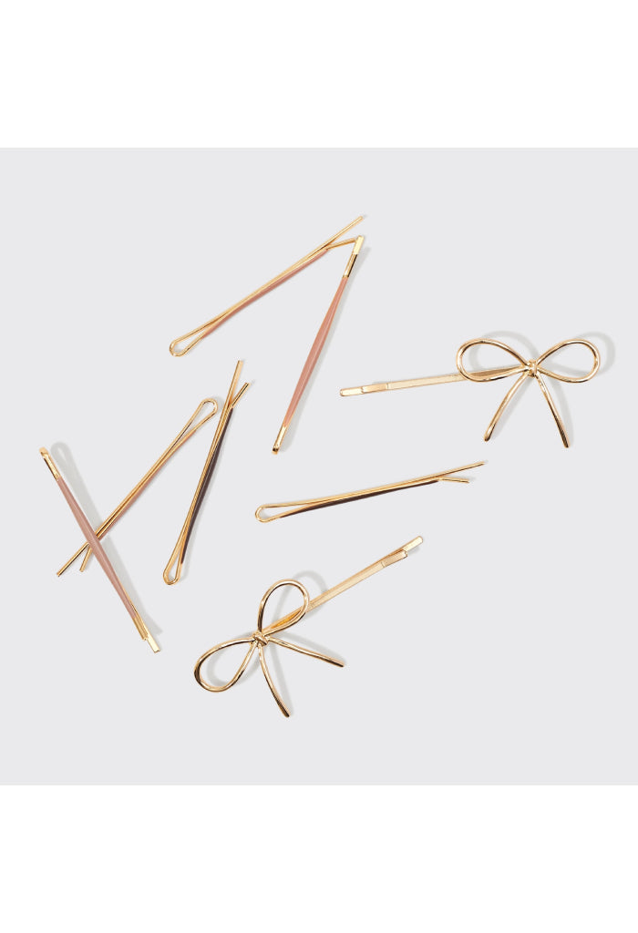 Kitsch Metal Enamel Cloud & Bow Bobby Pins