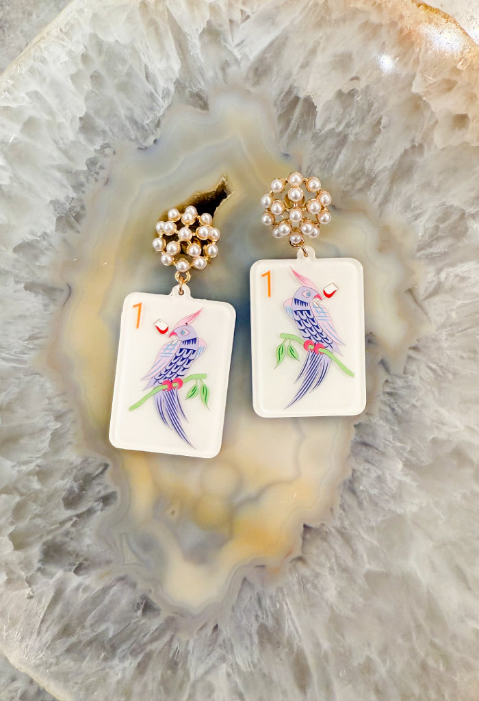 KK Bloom Mahjong Dragon Earrings