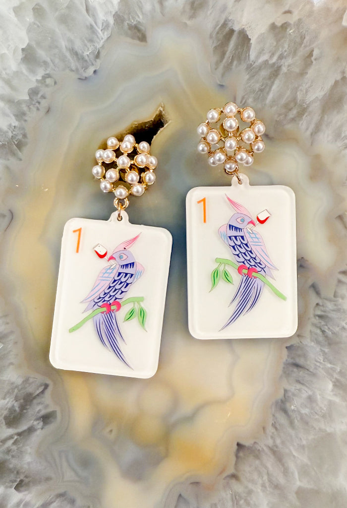 KK Bloom Mahjong Dragon Earrings