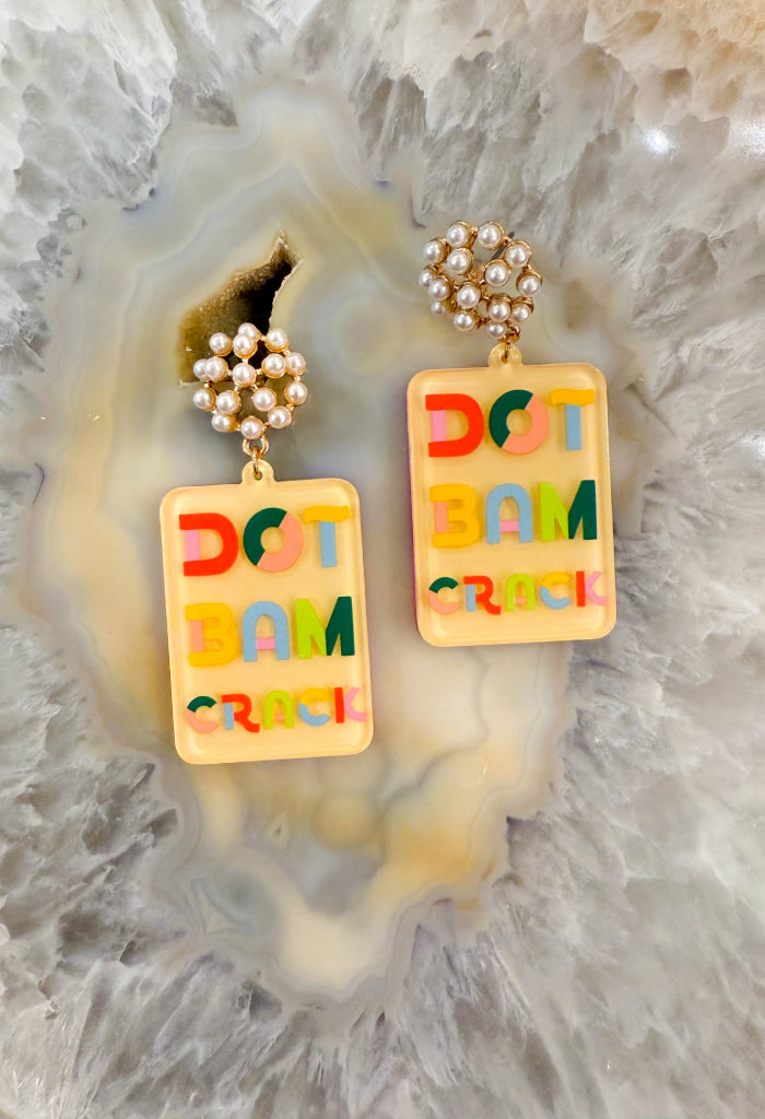 KK Bloom Mahjong Earrings-Dot Bam Crack