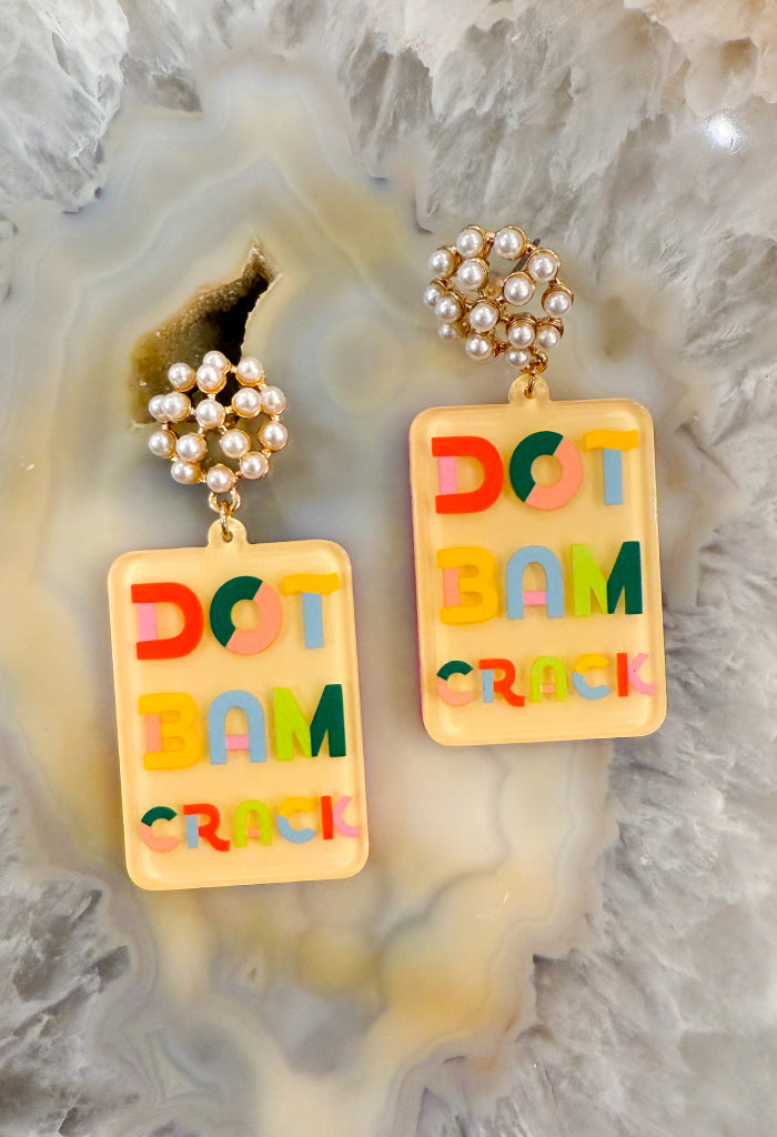 KK Bloom Mahjong Earrings-Dot Bam Crack
