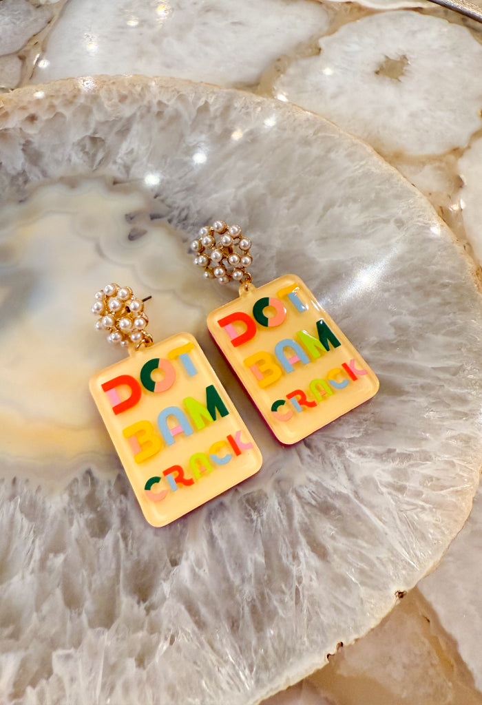 KK Bloom Mahjong Earrings-Dot Bam Crack