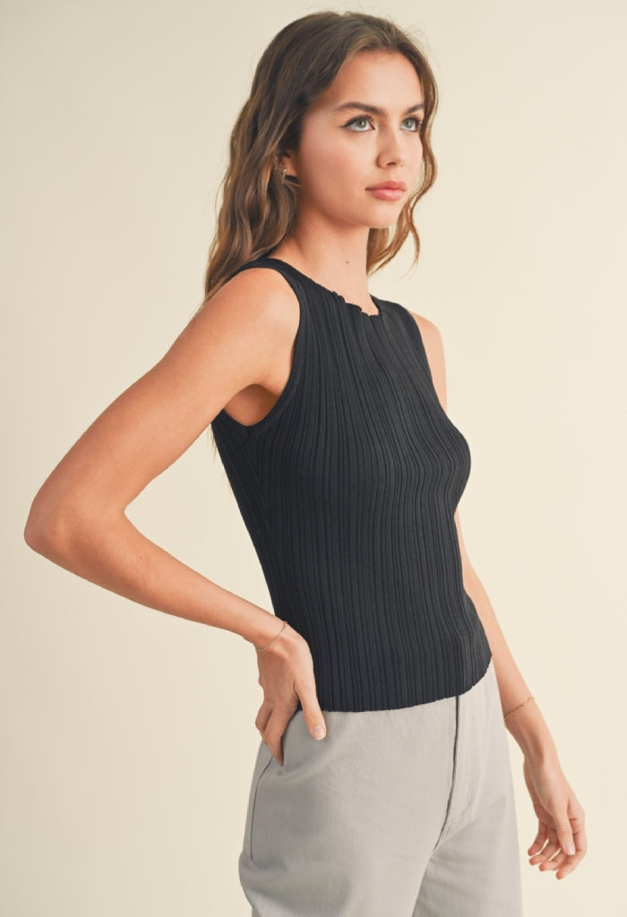 KK Bloom Dawn Sleeveless Blouse-Black