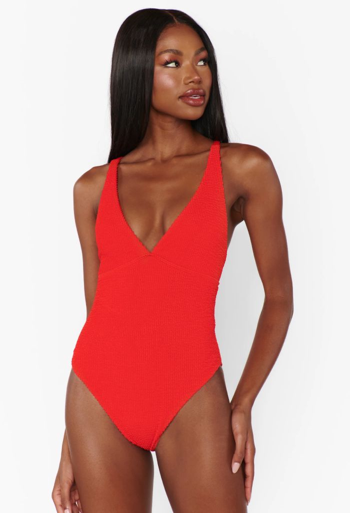 Show Me Your Mumu Cape May One Piece-Hot Tamale Red