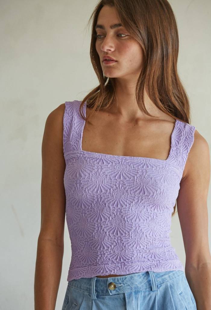 KK Bloom Jackie Square Tank-Violet