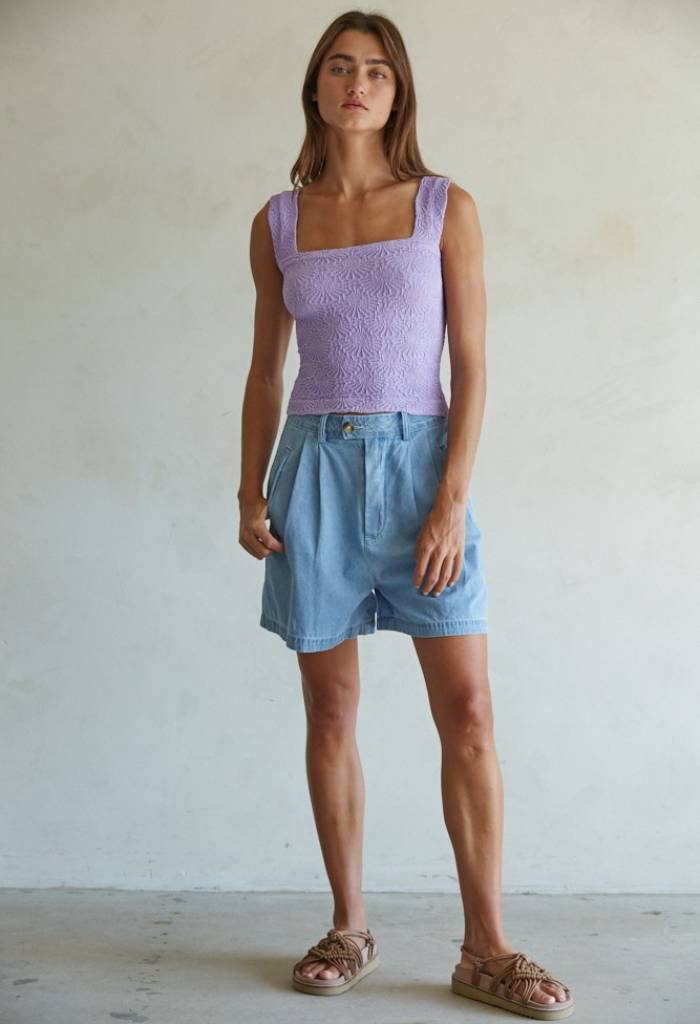 KK Bloom Jackie Square Tank-Violet