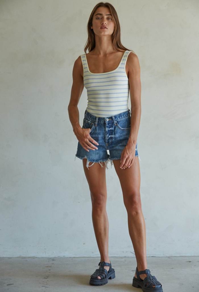 KK Bloom Coast Lines Denim Shorts