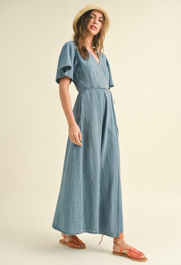 KK Bloom Delilah Denim Wrap Dress