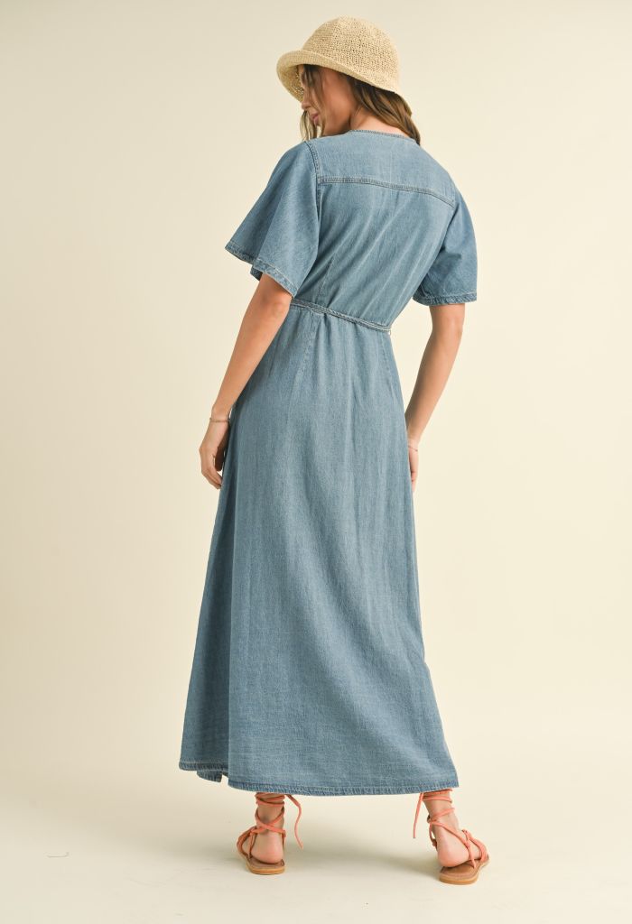 KK Bloom Delilah Denim Wrap Dress