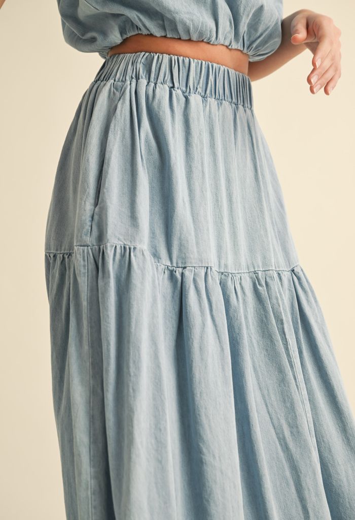 KK Bloom Callie Denim Skirt